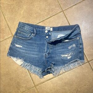 We the Free High Rise Distressed Jean Shorts! 30